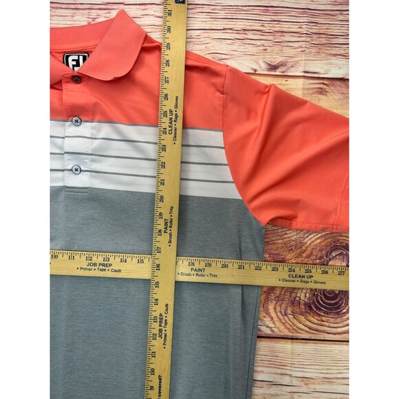 FootJoy FJ Mens Athletic Fit Golf Coral Gray Polo Large - Picture 6 of 6